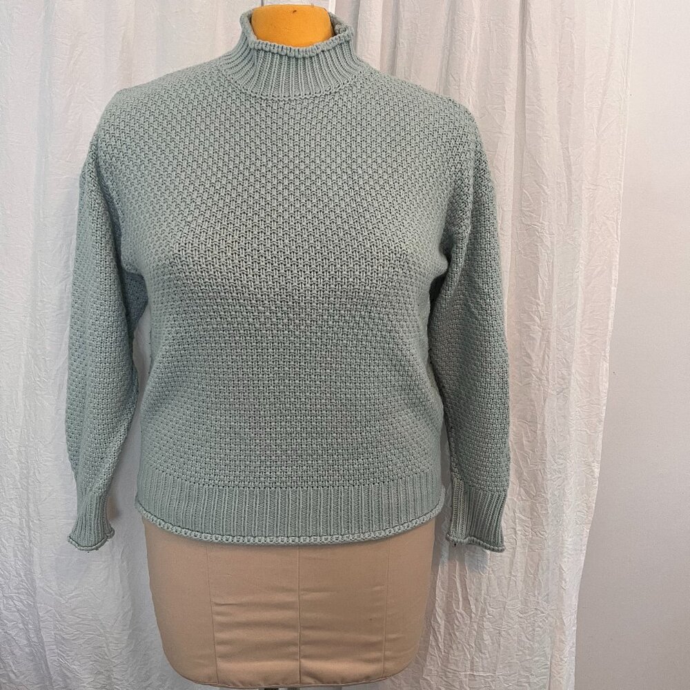 Seafoam green popcorn sweater